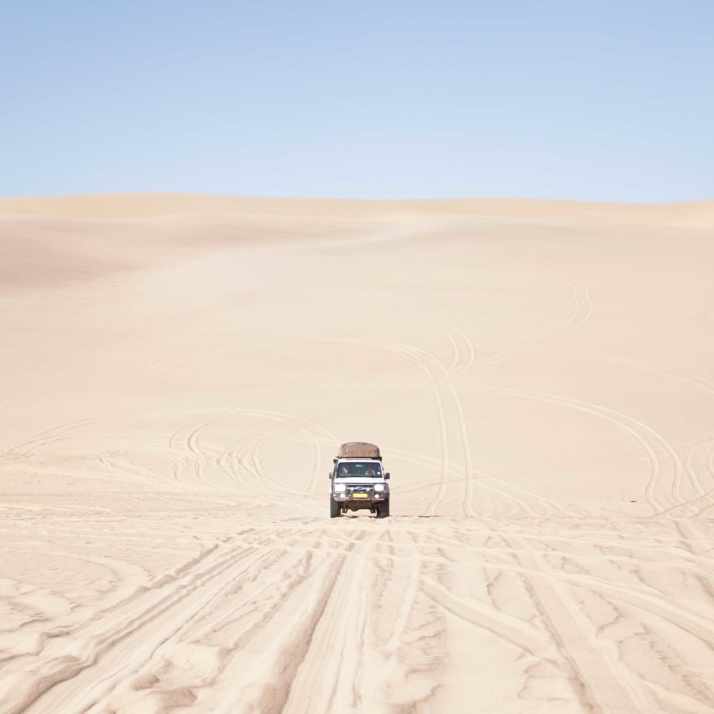 Dunes with a Toyota driving